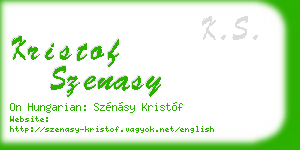 kristof szenasy business card